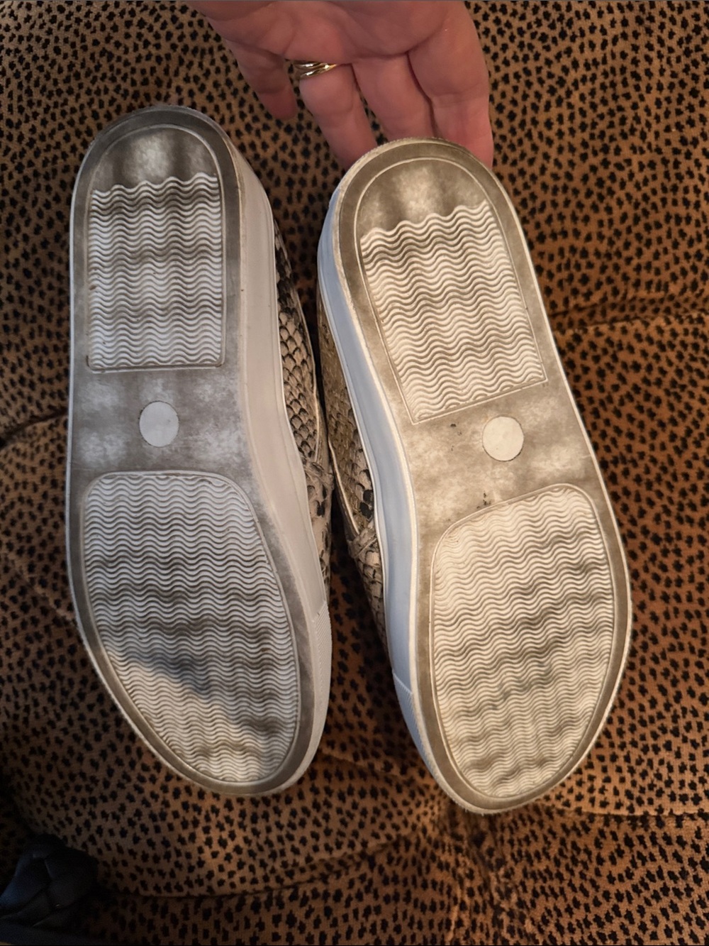 Steve Madden Metallic Silver & Black Snake-Print Slip-On Sneakers - Picture 4 of 4